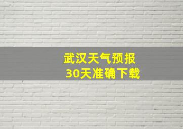 武汉天气预报30天准确下载