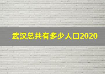 武汉总共有多少人口2020