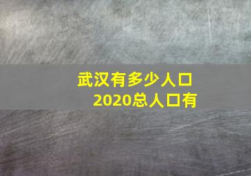 武汉有多少人口2020总人口有