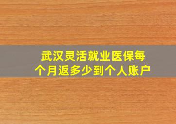 武汉灵活就业医保每个月返多少到个人账户