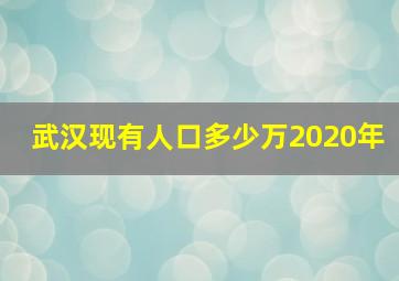 武汉现有人口多少万2020年