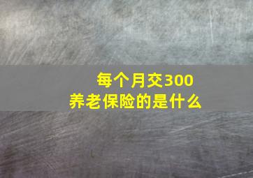 每个月交300养老保险的是什么