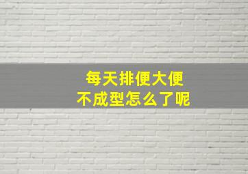 每天排便大便不成型怎么了呢