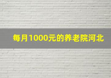 每月1000元的养老院河北