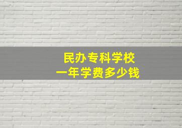 民办专科学校一年学费多少钱