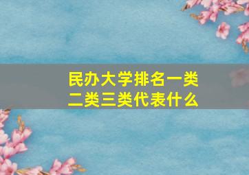 民办大学排名一类二类三类代表什么