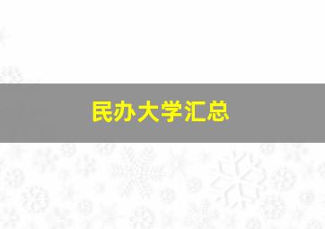 民办大学汇总