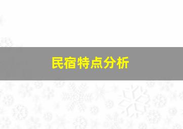 民宿特点分析