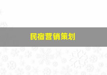 民宿营销策划