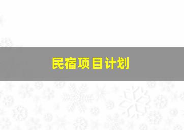 民宿项目计划