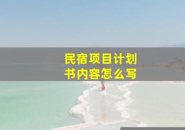 民宿项目计划书内容怎么写