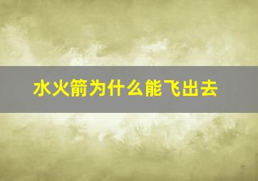 水火箭为什么能飞出去