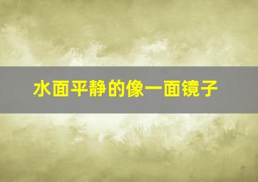 水面平静的像一面镜子