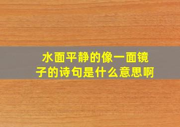 水面平静的像一面镜子的诗句是什么意思啊