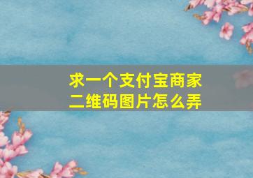 求一个支付宝商家二维码图片怎么弄