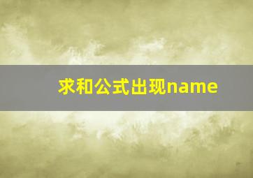 求和公式出现name