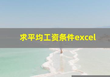 求平均工资条件excel