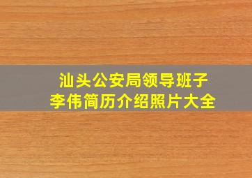 汕头公安局领导班子李伟简历介绍照片大全