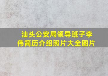 汕头公安局领导班子李伟简历介绍照片大全图片