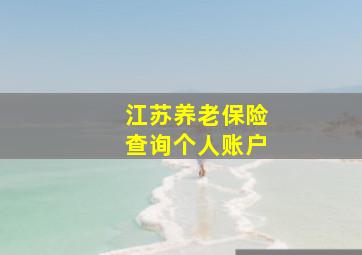 江苏养老保险查询个人账户