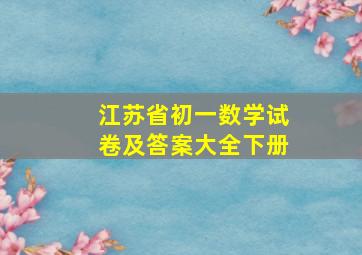 江苏省初一数学试卷及答案大全下册