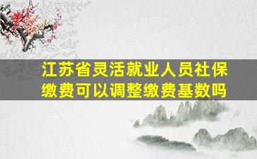 江苏省灵活就业人员社保缴费可以调整缴费基数吗