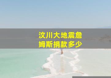 汶川大地震詹姆斯捐款多少