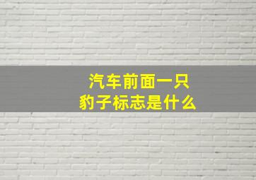 汽车前面一只豹子标志是什么