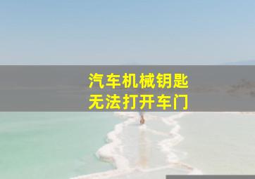 汽车机械钥匙无法打开车门