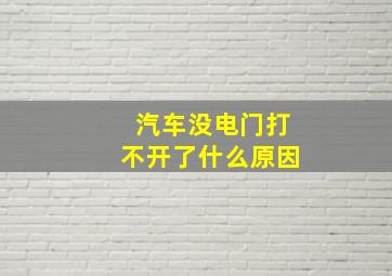 汽车没电门打不开了什么原因