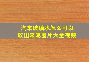 汽车玻璃水怎么可以放出来呢图片大全视频