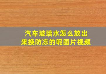 汽车玻璃水怎么放出来换防冻的呢图片视频