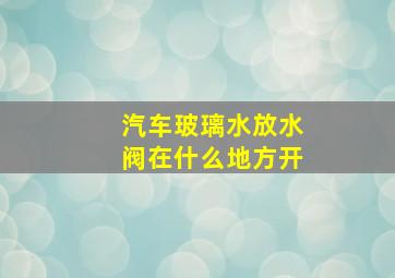 汽车玻璃水放水阀在什么地方开