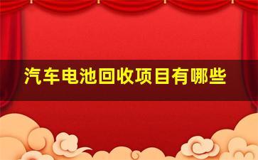 汽车电池回收项目有哪些