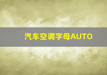 汽车空调字母AUTO