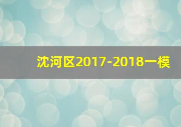 沈河区2017-2018一模