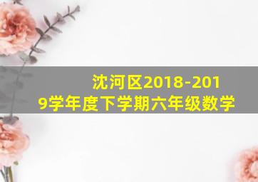 沈河区2018-2019学年度下学期六年级数学