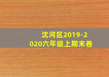 沈河区2019-2020六年级上期末卷