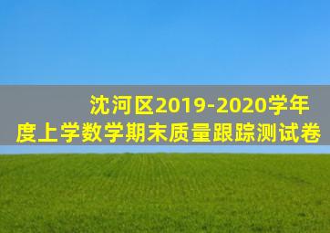 沈河区2019-2020学年度上学数学期末质量跟踪测试卷