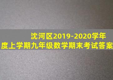 沈河区2019-2020学年度上学期九年级数学期末考试答案