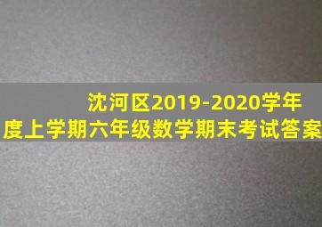 沈河区2019-2020学年度上学期六年级数学期末考试答案