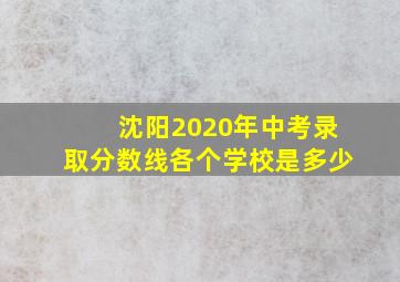 沈阳2020年中考录取分数线各个学校是多少