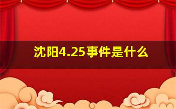 沈阳4.25事件是什么