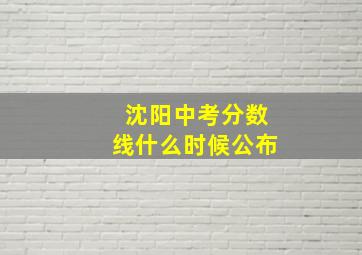 沈阳中考分数线什么时候公布