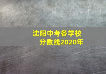 沈阳中考各学校分数线2020年