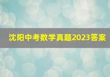 沈阳中考数学真题2023答案