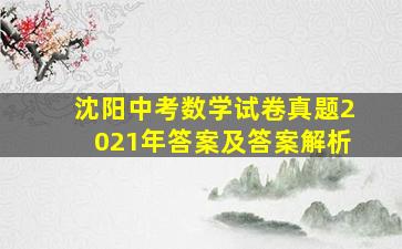 沈阳中考数学试卷真题2021年答案及答案解析