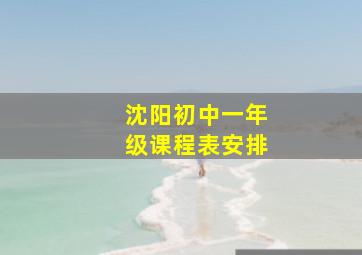 沈阳初中一年级课程表安排