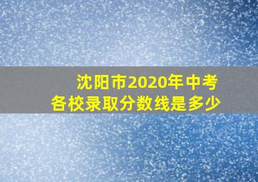 沈阳市2020年中考各校录取分数线是多少