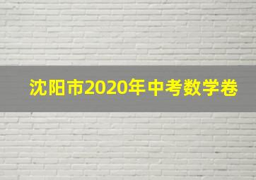 沈阳市2020年中考数学卷